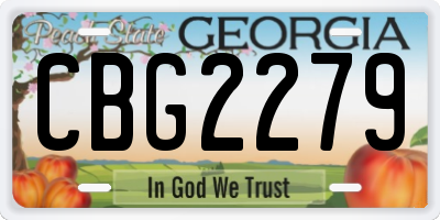 GA license plate CBG2279