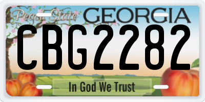 GA license plate CBG2282