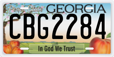 GA license plate CBG2284