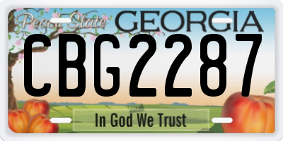 GA license plate CBG2287