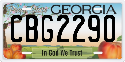GA license plate CBG2290