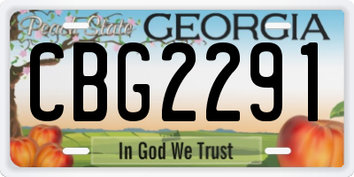 GA license plate CBG2291