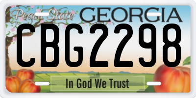 GA license plate CBG2298