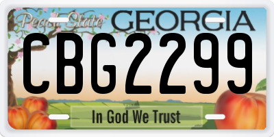 GA license plate CBG2299
