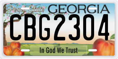 GA license plate CBG2304