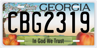 GA license plate CBG2319