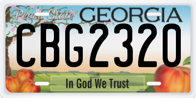 GA license plate CBG2320