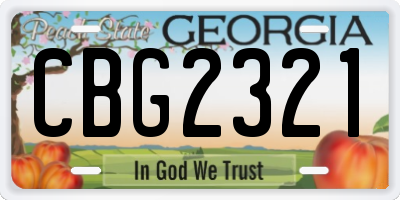 GA license plate CBG2321