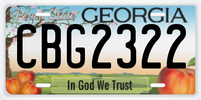 GA license plate CBG2322