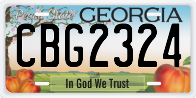 GA license plate CBG2324