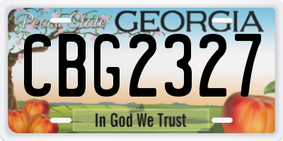 GA license plate CBG2327