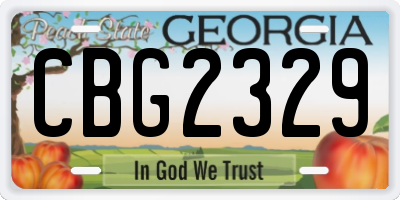 GA license plate CBG2329