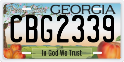 GA license plate CBG2339