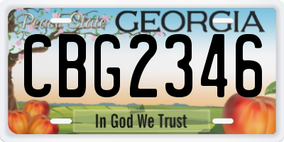 GA license plate CBG2346