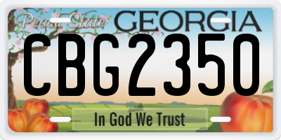 GA license plate CBG2350