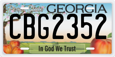 GA license plate CBG2352
