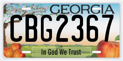 GA license plate CBG2367