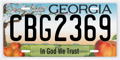 GA license plate CBG2369