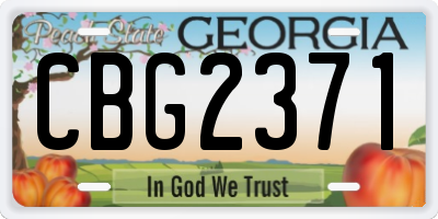 GA license plate CBG2371