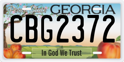 GA license plate CBG2372