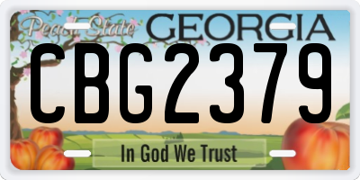 GA license plate CBG2379