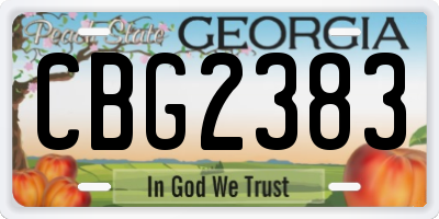 GA license plate CBG2383