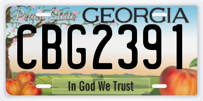 GA license plate CBG2391