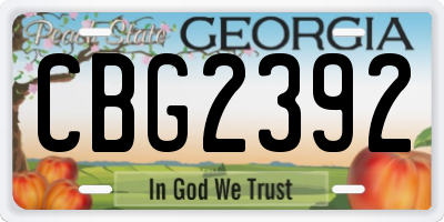GA license plate CBG2392