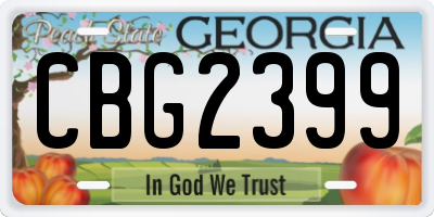 GA license plate CBG2399