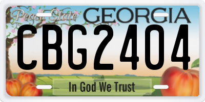 GA license plate CBG2404