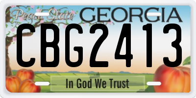 GA license plate CBG2413