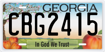 GA license plate CBG2415