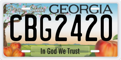 GA license plate CBG2420