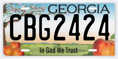 GA license plate CBG2424