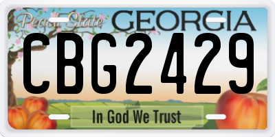 GA license plate CBG2429