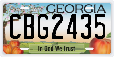 GA license plate CBG2435