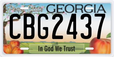 GA license plate CBG2437