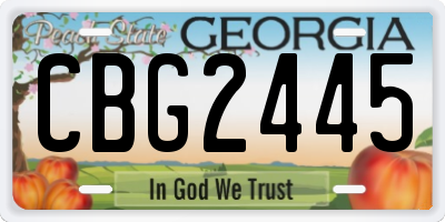 GA license plate CBG2445