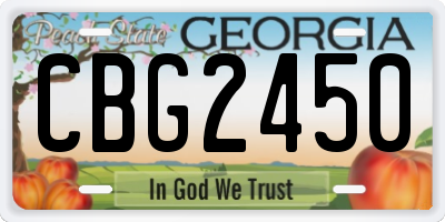 GA license plate CBG2450