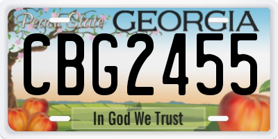 GA license plate CBG2455