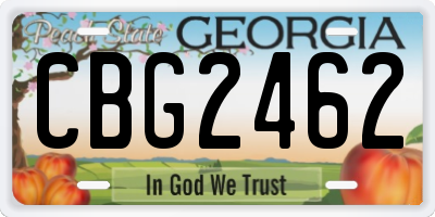 GA license plate CBG2462