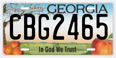 GA license plate CBG2465