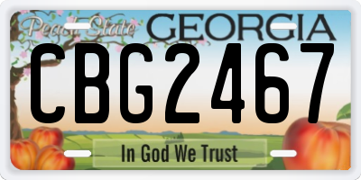 GA license plate CBG2467