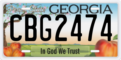 GA license plate CBG2474