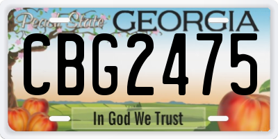 GA license plate CBG2475
