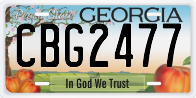 GA license plate CBG2477