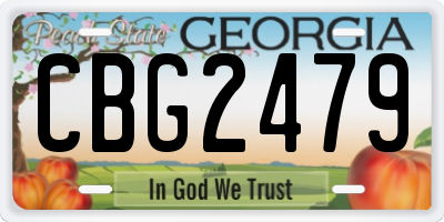 GA license plate CBG2479