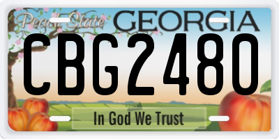GA license plate CBG2480