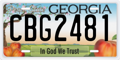 GA license plate CBG2481