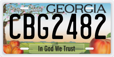 GA license plate CBG2482
